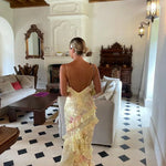 Olivia | Floral Ruffle Open-Back Maxi Dress — view 6