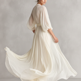 Sefa - Ivory Sheer Chiffon Dress — view 5