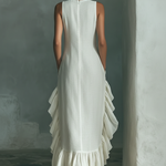 Sophie - Ivory Linen Sleeveless Maxi Dress — view 5