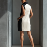 Emily - Black & White Bicolour Mini Dress — view 5