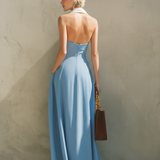Charlotte - Light blue sleeveless long dress — view 5