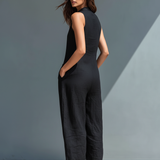 Sleeveless Linen Overalls — view 4