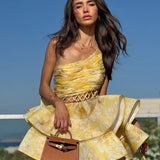 Daphne - One-Shoulder Floral Mini Dress — view 8