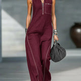 Jamie | Minimalist Sleeveless Relaxed Jumpsuit — view 3