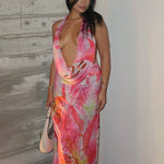 Aviana - Backless Maxi Dress with Halter Neck — view 8
