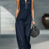 Jamie | Minimalist Sleeveless Relaxed Jumpsuit — view 2