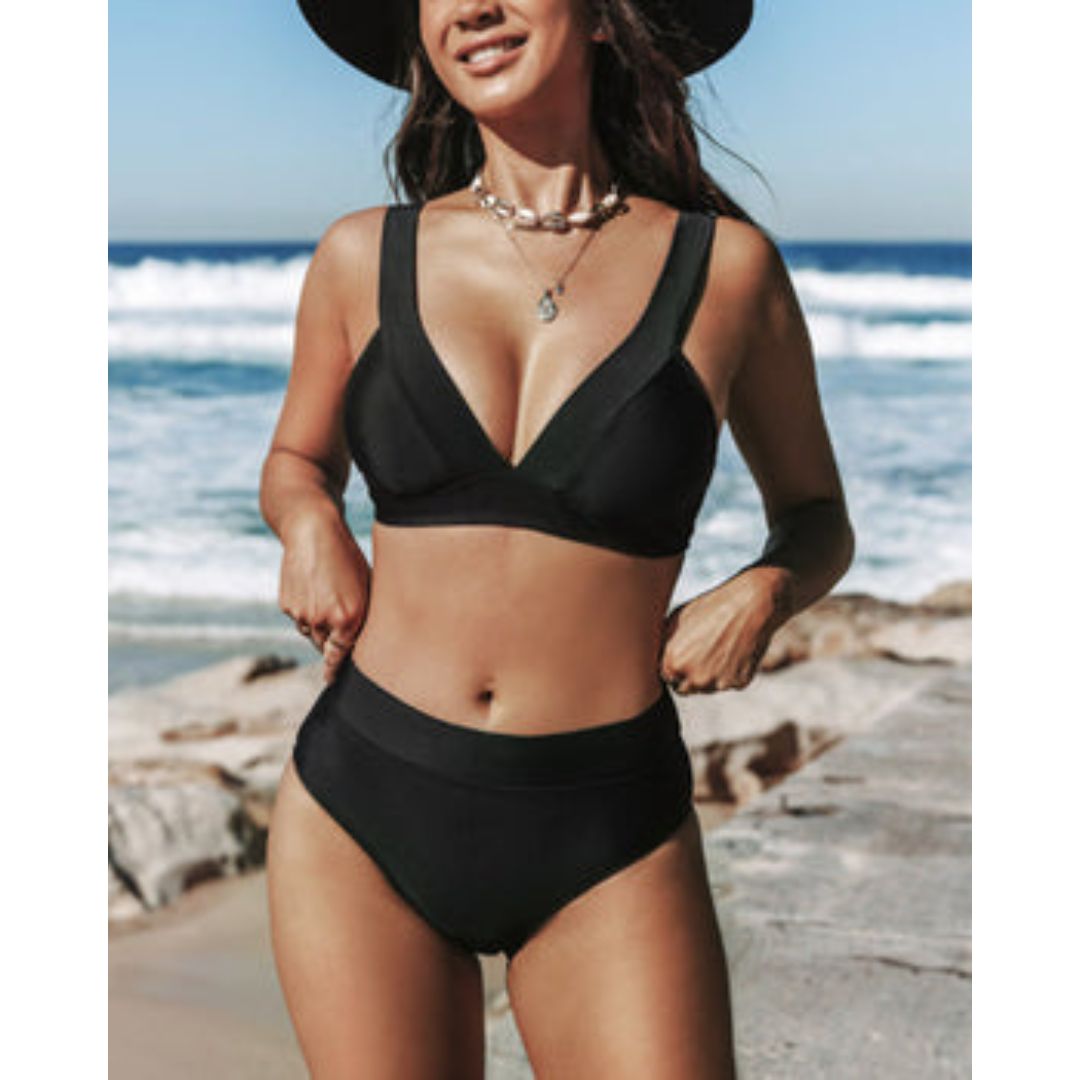 Hinekura - Solid High-Cut Swimsuit — view 10
