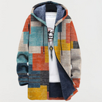 Coat with Geometric Colour Blocks — view 2