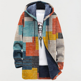 Coat with Geometric Colour Blocks — view 2