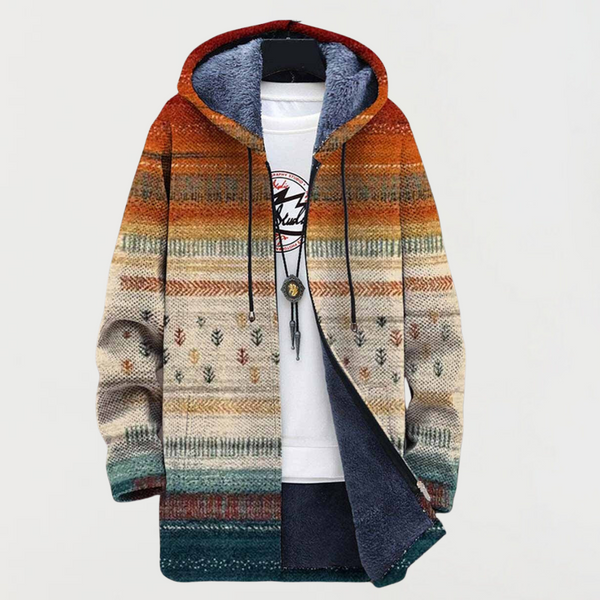 Coat with Autumn Stripes