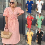 LYNORA | Elegant Midi Dress with V-Neck — view 8