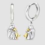 Dog Hug Earrings (Round Clasp)