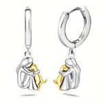 Dog Hug Earrings (Round Clasp) — view 2