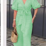 LYNORA | Elegant Midi Dress with V-Neck — view 6