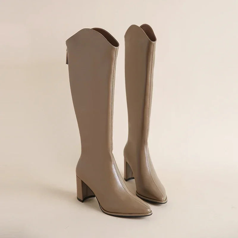 Hilda - Chunky Heel Boots with Winter Elegance