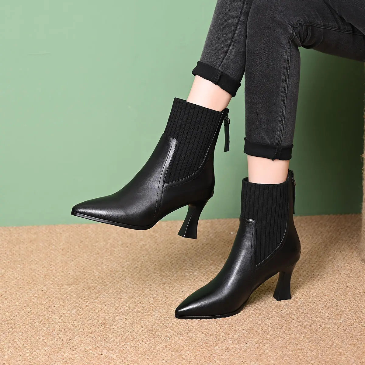 Clara - Leather Platform Boots — view 2