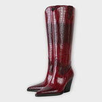 Boots with Croc-Effect Design and Elegant Heel — view 12