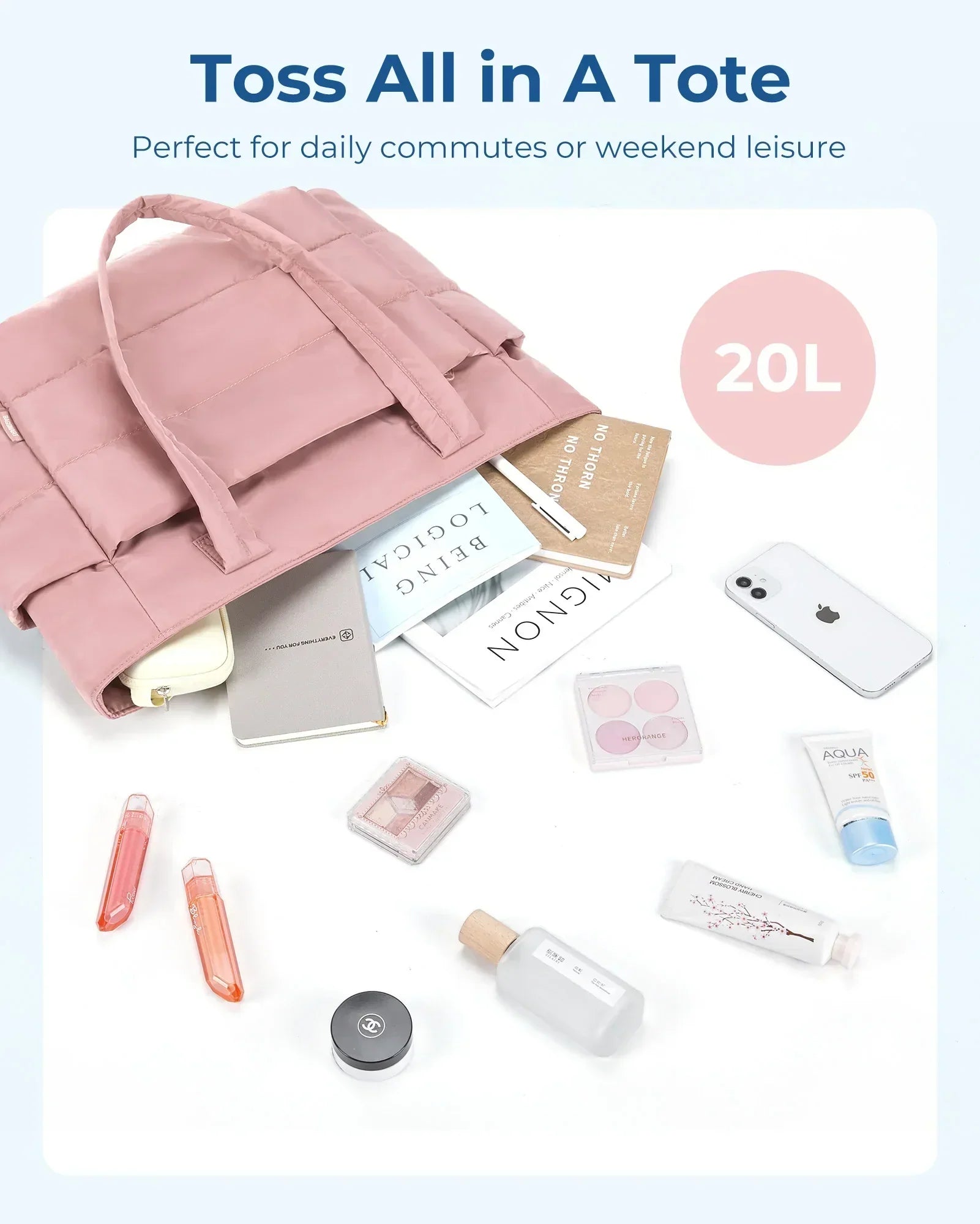 Ava Puffy Tote Bag — view 7