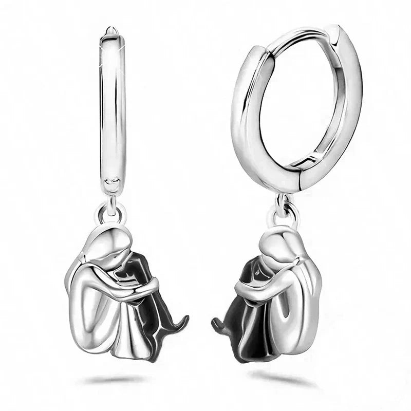 Dog Hug Earrings (Round Clasp) — view 3