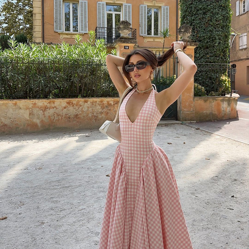 Reihana - Midi Dress with Check Print — view 5