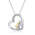 Dog Hug Heart Necklace — view 2