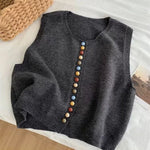Maisie - Button Knit Vest — view 3