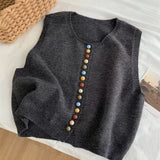 Maisie - Button Knit Vest — view 3