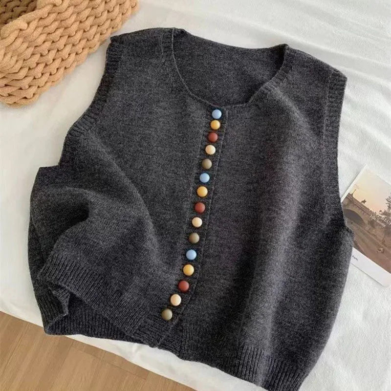 Maisie - Button Knit Vest — view 3
