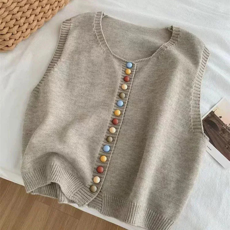 Maisie - Button Knit Vest — view 4