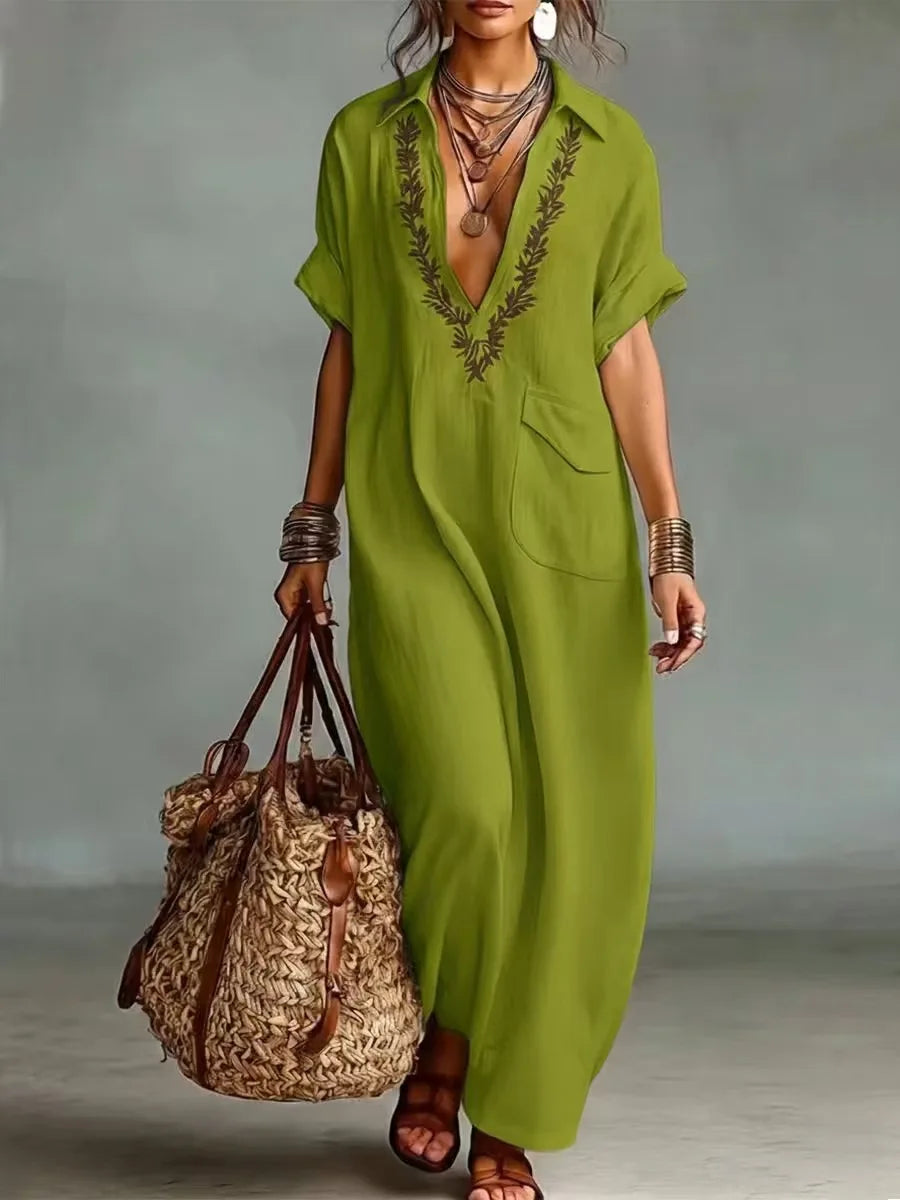 Hiria | Bohemian Maxi Dress with Floral Print — view 5