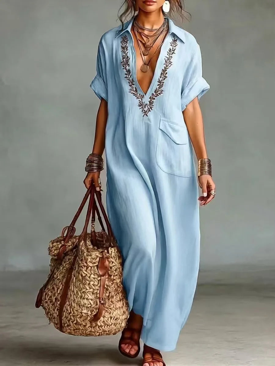 Hiria | Bohemian Maxi Dress with Floral Print — view 2