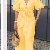 LYNORA | Elegant Midi Dress with V-Neck — view 4