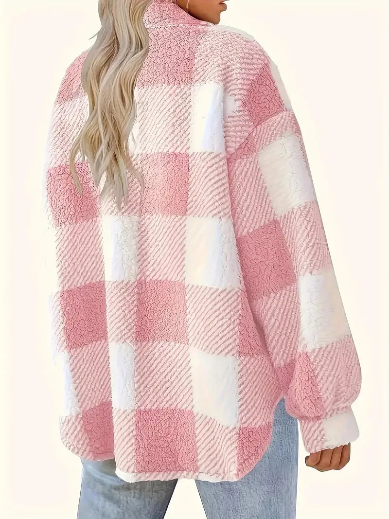 Martin | Elegant Checked Fleece Jacket — view 6