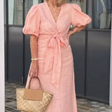 LYNORA | Elegant Midi Dress with V-Neck — view 5