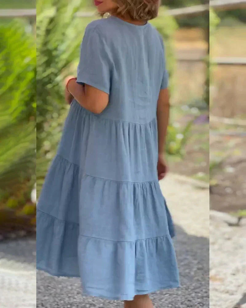 Bexley - Casual Summer Dress with V-Neck — view 10