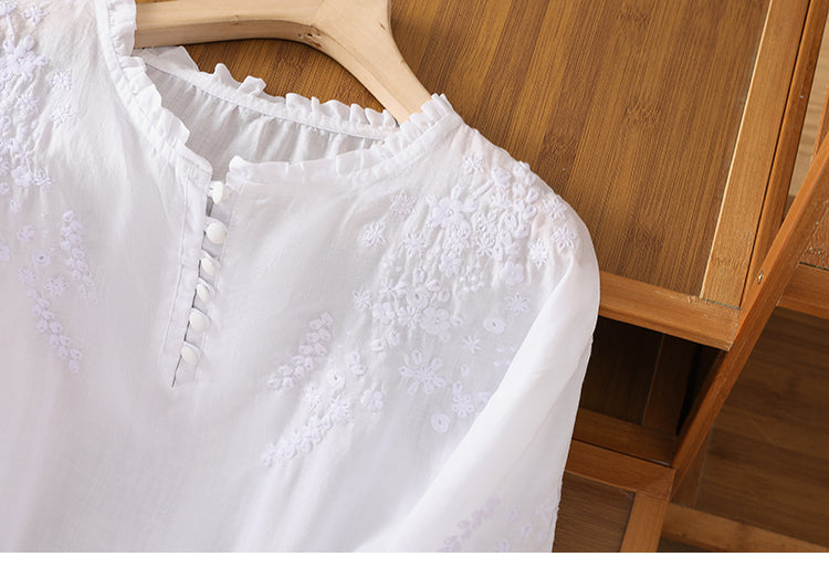 Cassiana - Cotton and Linen Blouse — view 5