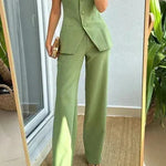 BRIA - Sleeveless Two-Piece Set with Buttons