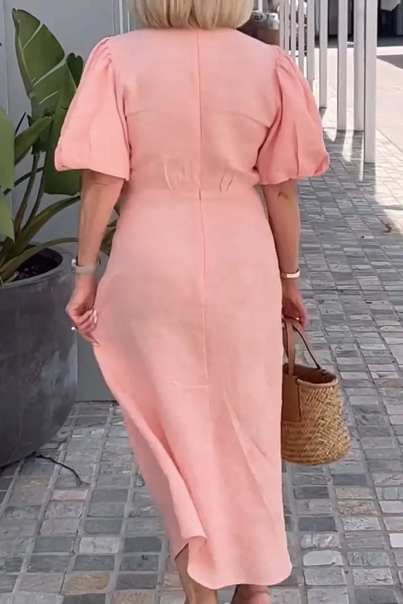 LYNORA | Elegant Midi Dress with V-Neck — view 10
