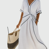 Helena | Maxi Dress with Draping — view 3