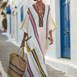 Noemi | V Neck Half Sleeve Pocket Maxi Dress — view 3