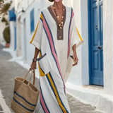 Noemi | V Neck Half Sleeve Pocket Maxi Dress — view 3