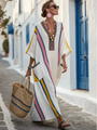 Noemi | V Neck Half Sleeve Pocket Maxi Dress — view 3