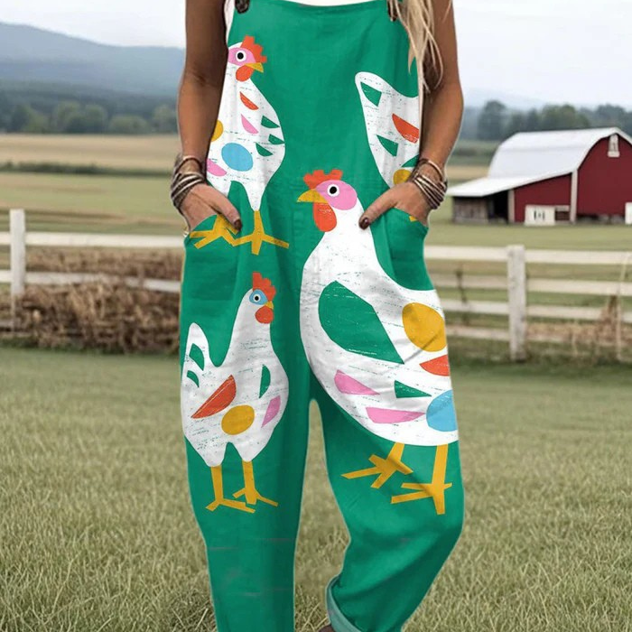 Cluckin’ Whimsical Dungarees