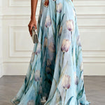 Nikau - Elegant Tulip Print V-neck Maxi Dress — view 7