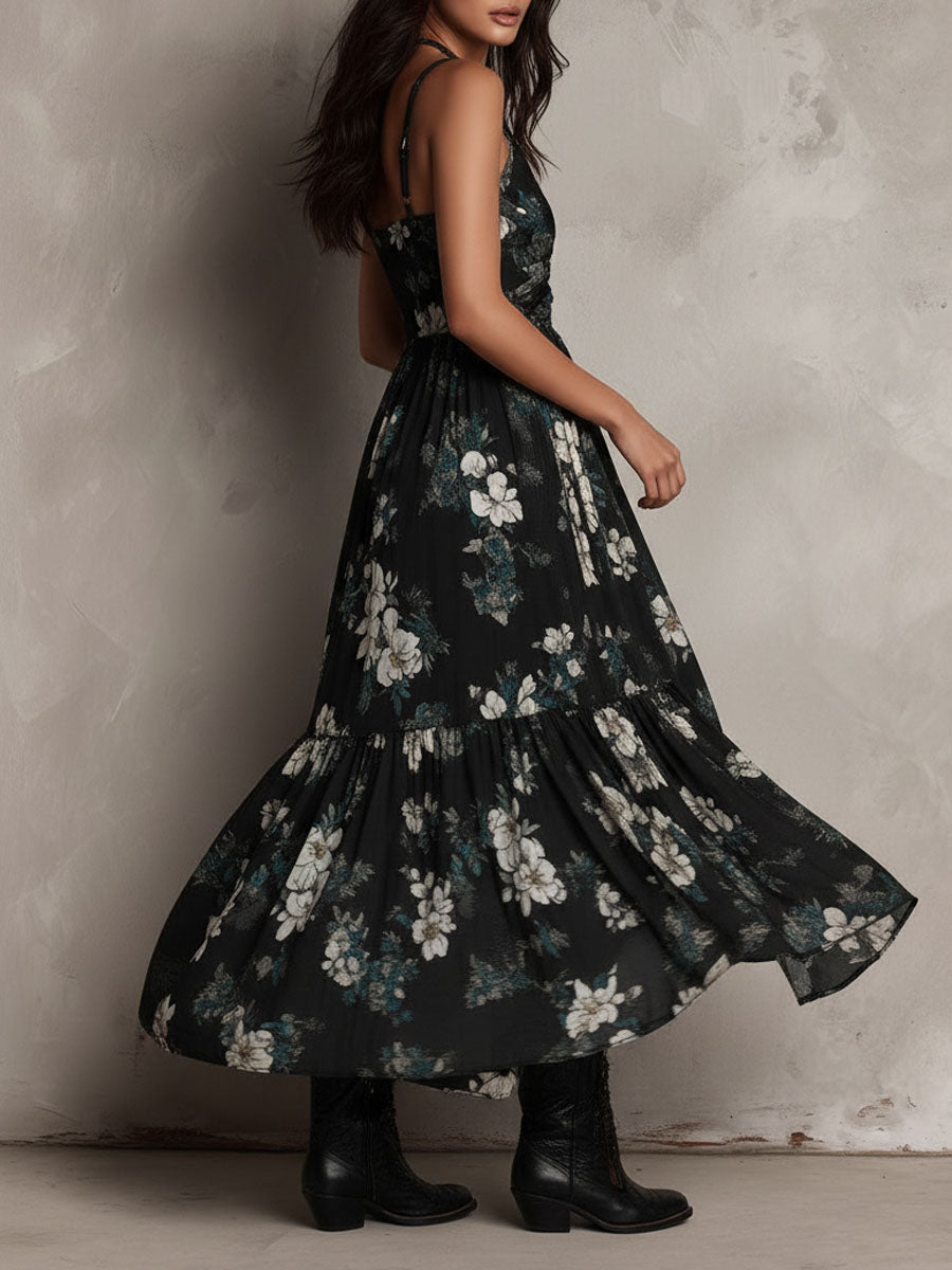 Avelinne - Black Bohemian Floral Print — view 5