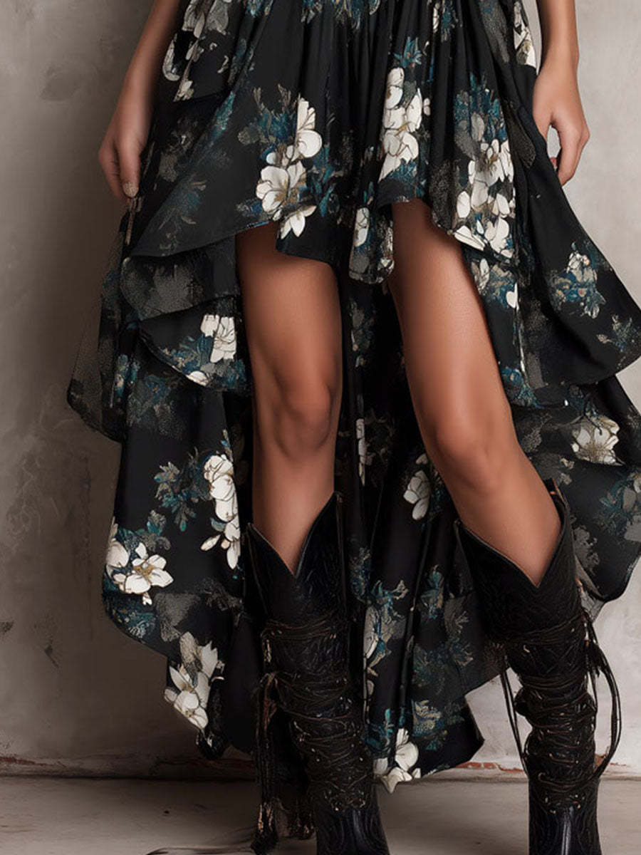 Avelinne - Black Bohemian Floral Print — view 9