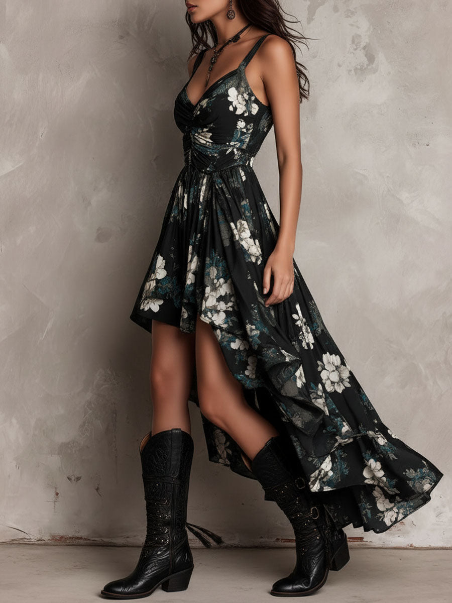 Avelinne - Black Bohemian Floral Print — view 7