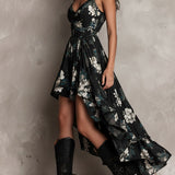 Avelinne - Black Bohemian Floral Print — view 7