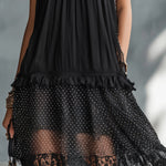 Black Tulle Mini Dress with Ruffles and Lace — view 5