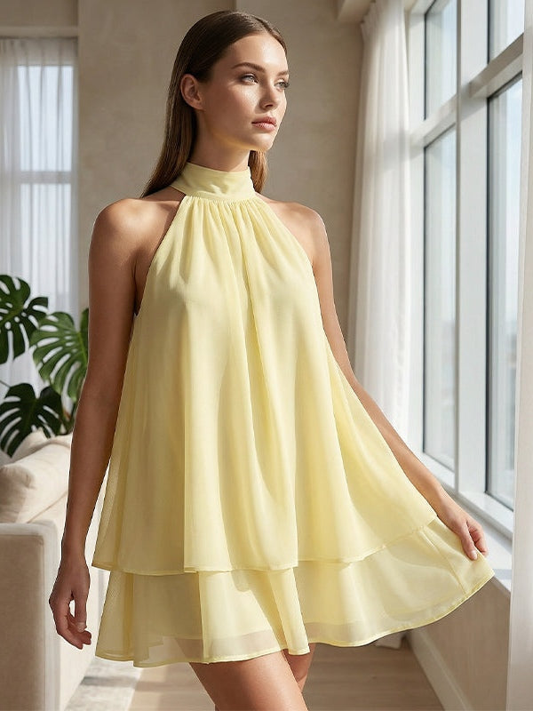 Layered Mini Dress with Open Back — view 9